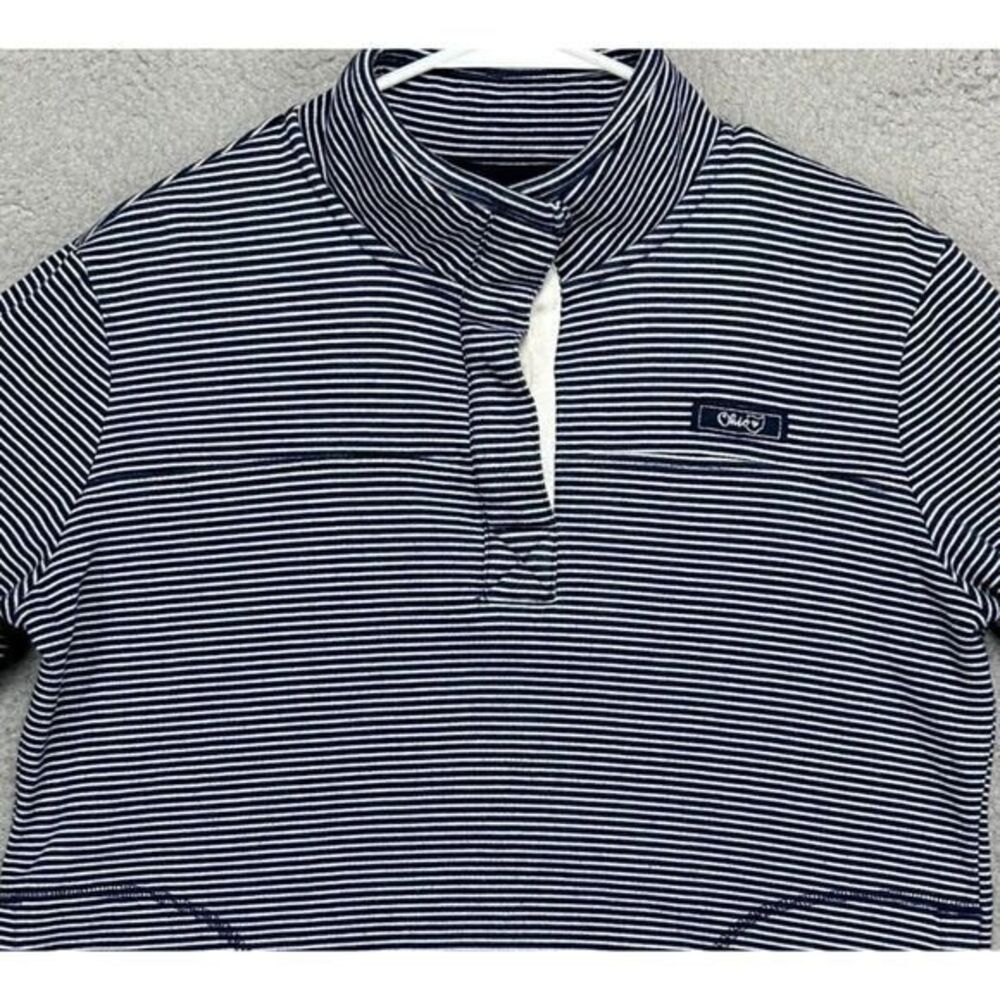 State Of Mind‎ Sweater Womens Medium Blue Stripe Organic Cotton Blend Pullover